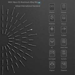 Wowstick 1F+ 64'lü Elektrikli Tornavida | Şarjlı, LED Işıklı, Hassas Uç Seti