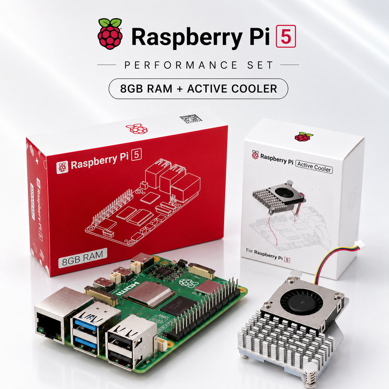 Raspberry Pi 5 8GB + Active Cooler Set (SC1112 / SC1148)