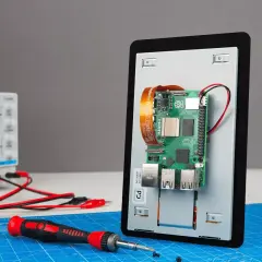 Raspberry Pi Touch Display 2 SC1635 DSI ve GPIO bağlantılı arka görünüm