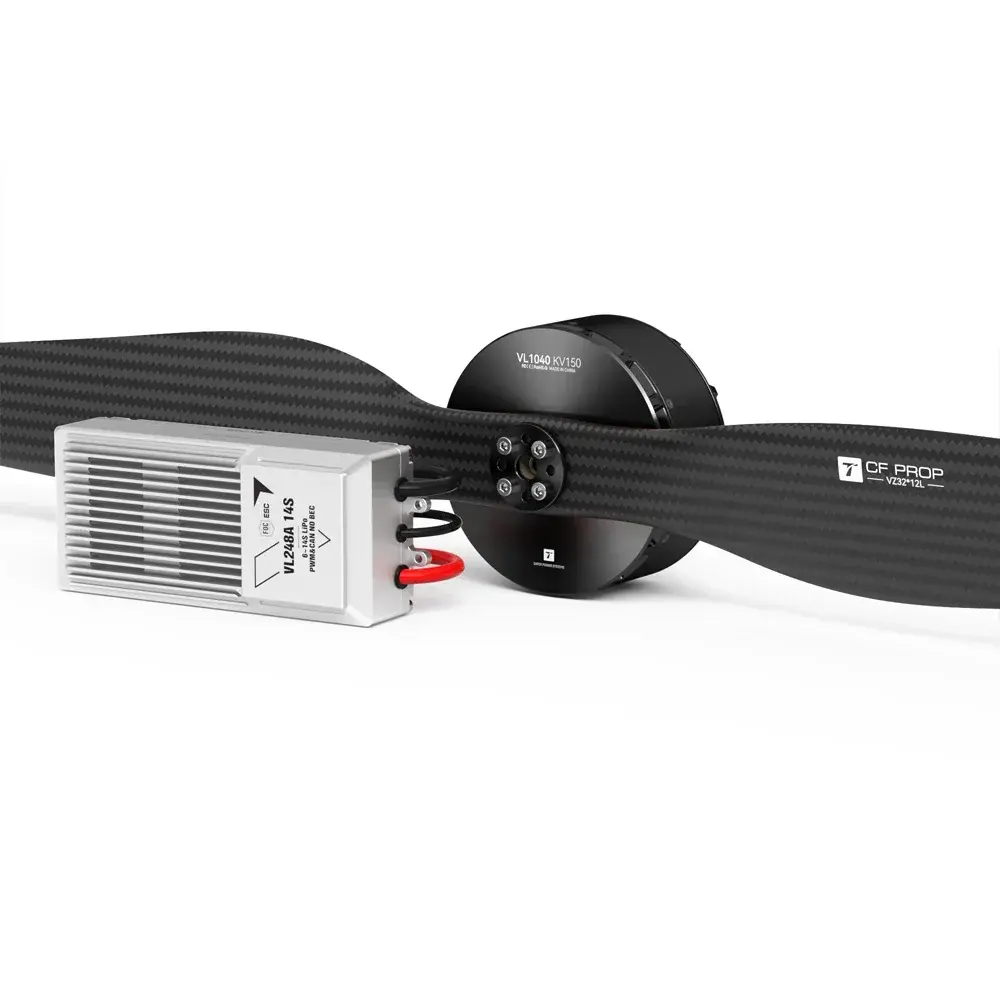 T-Motor VL1040 KV150 VTOL tahrik sistemi - VL248A 14S ESC ve VZ32x12 karbon fiber pervane, agir yuk VTOL iha icin