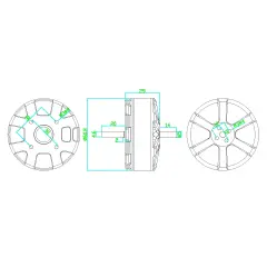 ODrive D5312s 330KV Çift Milli Fırçasız DC (BLDC) Servo Motor – 12s14p Robotik Hareket Motoru