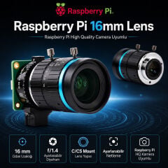 Raspberry Pi 16mm 10MP C-mount lens baglanti detayi