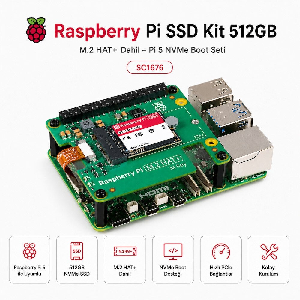 Raspberry Pi SSD Kit 512GB SC1676 genel gorunum
