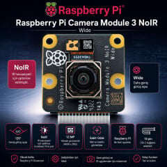 Raspberry Pi Camera Module 3 Wide NoIR SC0875 ultra genis aci kamera on gorunum