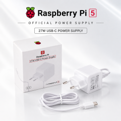 Raspberry Pi 5 Güç Adaptörü 27W (Undervoltage Sorunu Yaşatmaz) – EU Fiş