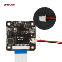 Arducam B0410 ToF kamera 38x38 mm 2D olcu cizimi ve montaj deligi yerlesimi