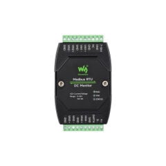 Modbus RTU DC Monitor IN1-IN4 vidali terminal girisleri ve RS485 A B baglanti uclari yakin cekim